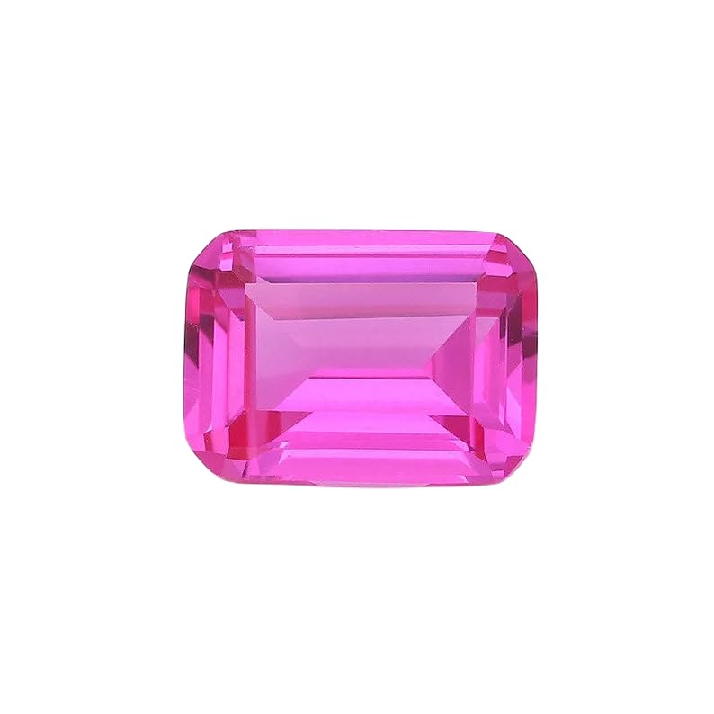 Saphir rose de forme émeraude 5x3mm, gemme naturelle pour joaillerie