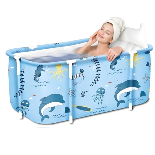 Image of Bath tub for adult for bathroom Tub for Home SPA, Maintains Hot & Cold Temperature, Thickened Layer for Hot and ice bath tub for adults, Family Size portable bathtub for adults (Fish)
