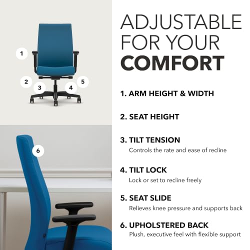 Image of HON Ignition 2.0 Ergonomic Office Chair, Lumbar Support, Peacock