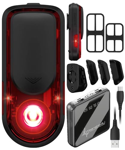 Garmin Varia RearVue 820, Advanced Rearview Radar & Tail Light, Enhanced Visibility & Awareness for Cyclists, Advanced Vehicle Tracking & Brake Light w/Wearable4U PowerBank Bundle