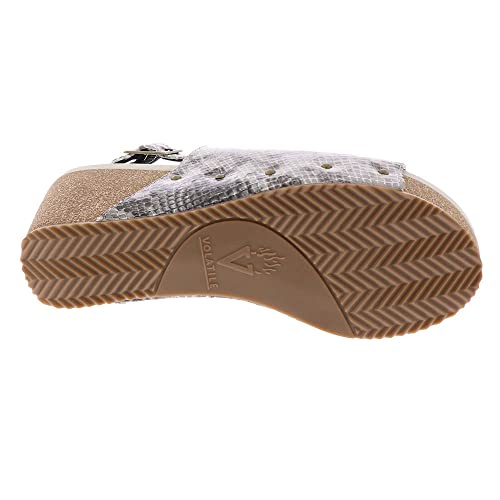 Image of Volatile Division Wedge Sandals for Women Featuring Cork Covered Bottom with EVA Insole and Rubber Outsole