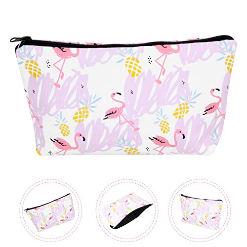 ABOOFAN Bolsa de Armazenamento de Cosméticos Padrão de Flamingo Organizador de Bolsa de Maquiagem Po