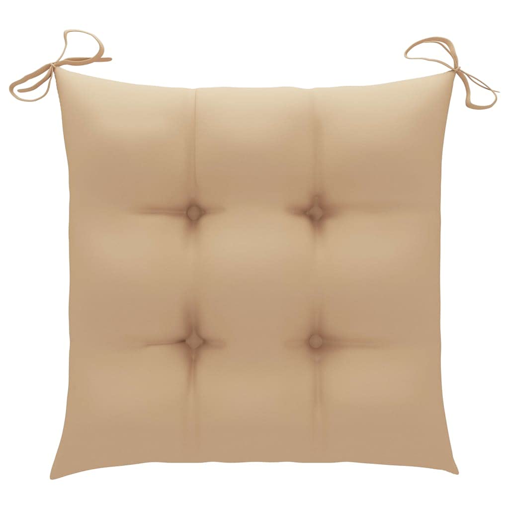 Sedia a dondolo rustica in legno massello, per esterni, soggiorno, camera da letto, terrazza, balcone, con comodo cuscino beige rimovibile in legno massello teak