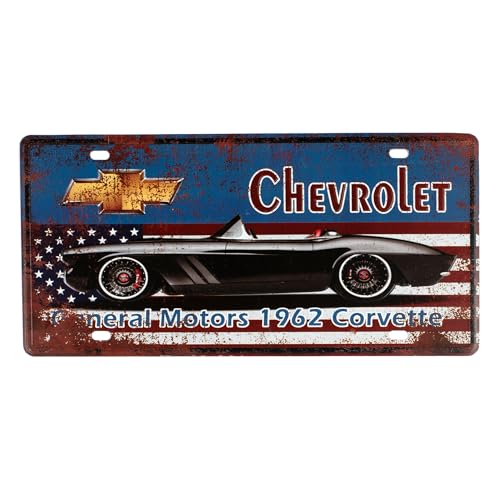 Image of Eazywagon inchChevrolet - Genral Motors 1962 inch Vintage Retro Metal Signs - License Wall Plate, Car Tag - Ideal for Cafe, Restaurant, Shop, Home, Hotel, Club, Office, Living Area - Design Plaque