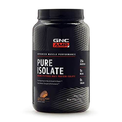 GNC AMP Pure Isolate - Chocolate Peanut Butter Cup, 28 Servings, 25 Grams of Whey Protein Isolate