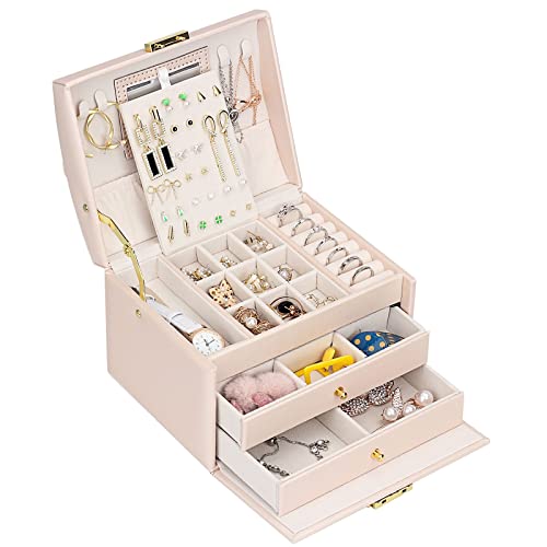 Oryidr Caja Joyero,joyeros mujer Organizador,Caja Joyero de 3 Niveles,Regalo de Cumpleaños Perfecto,Regalo Romántico para el Día de San Valentín,Cumpleaños,Día de la Madre,Aniversario,Navidad Cover