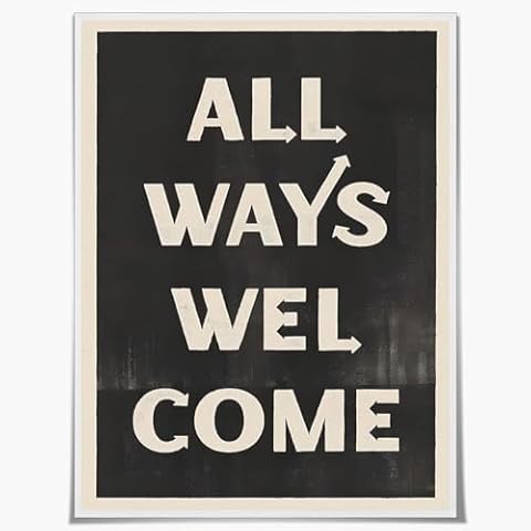 Yostyle Boho Western Wall Art Prints Minimalist Black and White Wall Decor All Ways Welcome Typography Poster Southwestern Entryway Decor Western Eclectic Home Decor 12x16in Unframed Cover