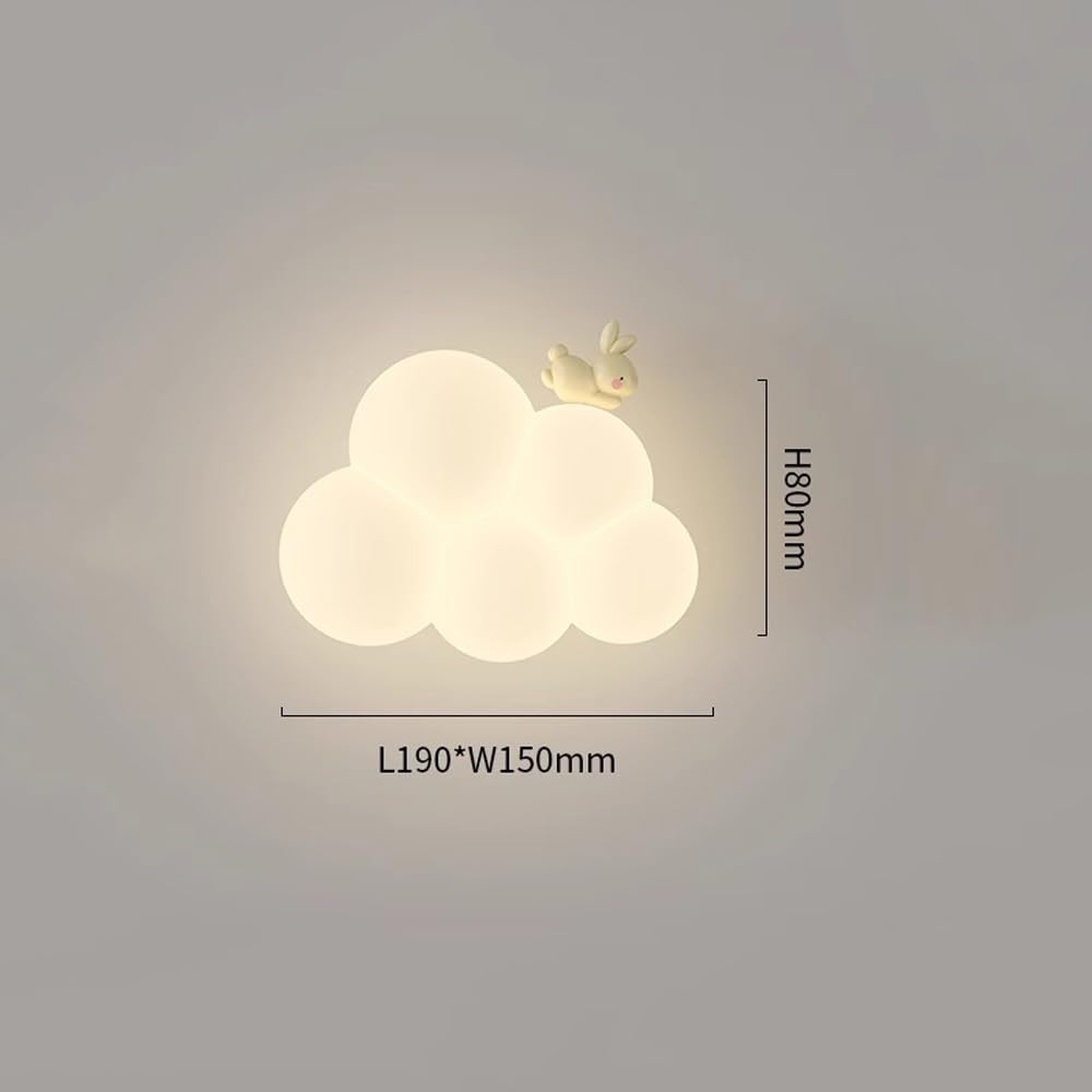 Appliques Murales Enfants Nuage LED à Intensité Variable Chambre Fille Abat-Jour Blanc