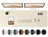 Aothia Leather Desk Pad Protector - Large Mouse Pad, Office Mat, Non-Slip PU Leather Blotter, Laptop Desk Pad, Waterproof Writing Pad for Office and Home (Beige, 38" x 13.7")