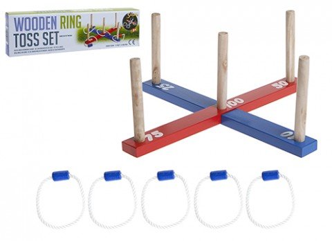 Wooden Ring Toss Set Outdoor Fun Day Game