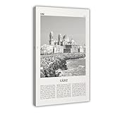 NEOHI Cádiz - Impresión en blanco y negro, Andalucía, España, Europa, ciudad, paisaje, lienzo, arte de pared, pósteres e impresiones estéticas para habitación, dormitorio, oficina, decoración de 60 x