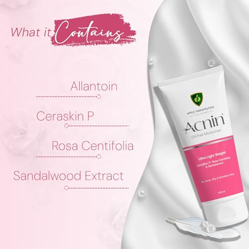 Image of Acnin Oil-Free Moisturizer SPF Protection 100ml | Clinically Proven Ceramide Formula | Strengthens Skin Barrier | Dermatologist Recommended for Acne-Prone, Oily, Sensitive Skin | Lightweight