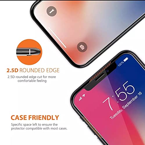 (3 PACK) Screen Protector for iPhone 11Pro,XS,X 5.8-Inch Screen Film, Case Friendly, Tempered Glass Film,Anti Fingerprinter - Image 4