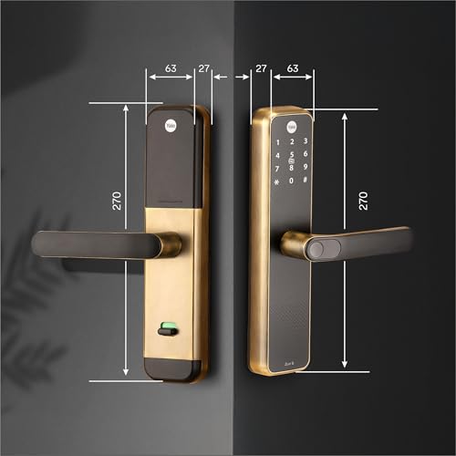 Image of Yale Zuri S Smart Door Lock | Fingerprint, PIN, RFID, Manual Key | Bluetooth Digital Smart Lock with Yale Home App Access | 3 Year Warranty | Antique Bronze