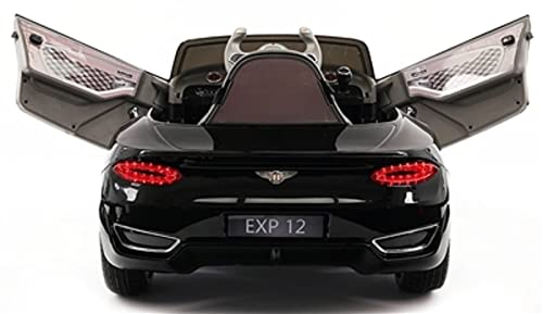 Rock Wheels Licensed Bentley EXP12 Kids Ride on Toy Car, 12V Battery Powered Children Electric 4 Wheels w/Parent Remote Control, Foot Pedal, 2 Speeds, Music, Aux, LED Headlights (Black) - Thumbnail 4