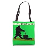 Grassquatch Funny Sasquatch & Lawnmower Mowing Yard Bigfoot Tote Bag