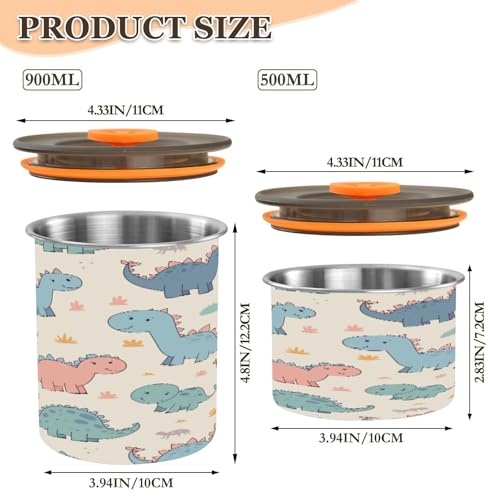 Envase de acero inoxidable para café 17oz con diseño de dinosaurio miniatura 2