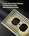 TREEWELL 4-Pack Duplex Outlet Cover Plate, Antique Brass Metal Wall Plates for Electrical Outlets, 1 Gang Receptacle Cover, Pearls Decorative Switch Plates and Outlet Covers
