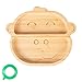 Tiny Dining Placa de mono de succión de bambú para niños - Fibra natural Bebé Niño Stay PUT PUT PUT MEJORADO ALIMENTACIÓN DE ALIMENTACIÓN - Verde