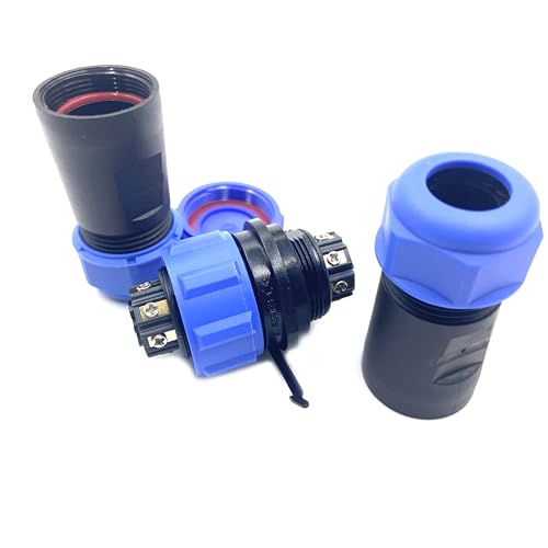 Anschlussstecker Luftfahrtstecker SP21 7 Polig, IP68 7 Pin Lötfreier Aviation-Stecker Wasserdichter und Staubdichter Luftfahrtstecker für Außenlampen Verwendet 500V 15A (14AWG Kabel Schraub-Crimp)