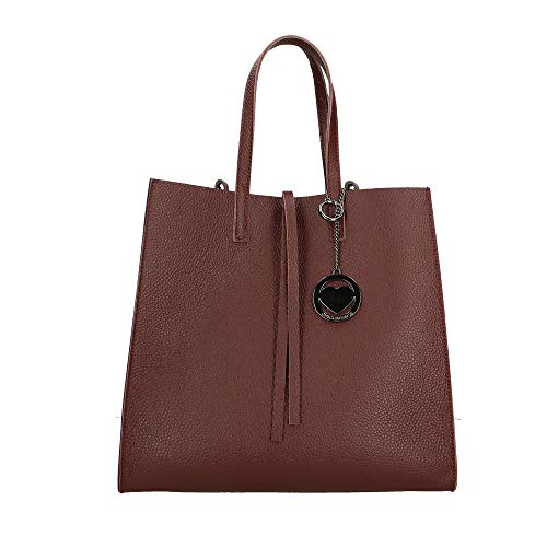 Chicca Borse Bolso en piel genuina made in Italy 33x31x18 cm
