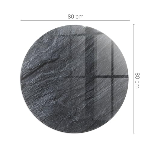 Plaque de sol de cheminee en verre protection thermique 80cm - 3