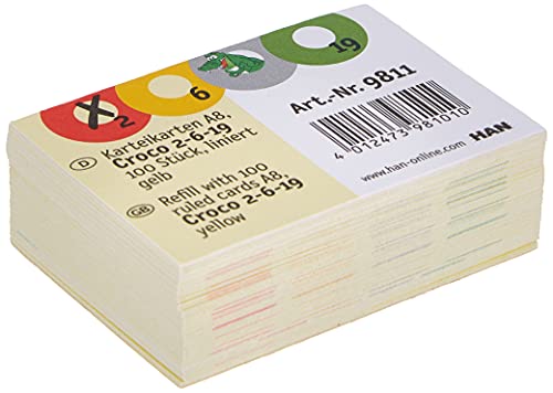 Han 9811 - Fiches pour classeur CROCO 2-6-19, couleur jaune