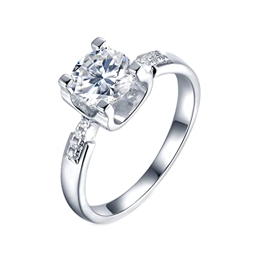 Bague moissanite argent 925 KnSam, alliance de prestige 4 griffes