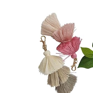 Bohemian Colorful Tassel Bag Charm KeyChain, Cute Handmade Rainbow Pendant Key Chain for Handbag Purse Keyring Fashion Accessories for Women