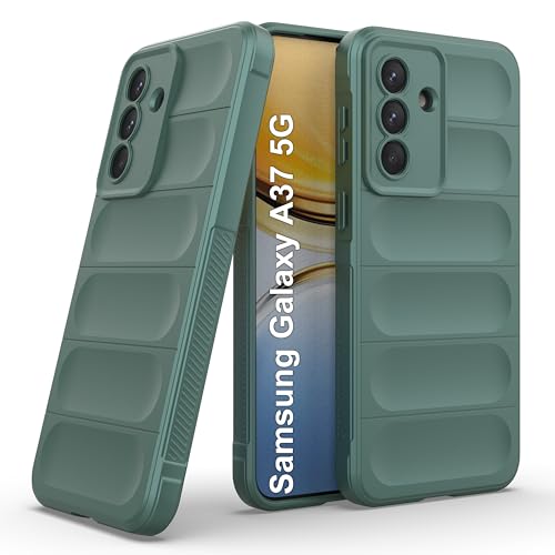 Image of Zapcase Back Case Cover for Samsung Galaxy A37 5G | Compatible for Samsung Galaxy A37 5G Back Cover | Liquid Silicon Magic Case with Camera Protection | Dark Green
