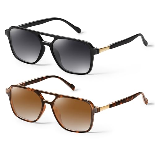 GRFISIA Retro Aviator Sunglasses for Women Men Square Frame Rectangle Trendy Sun Glasses