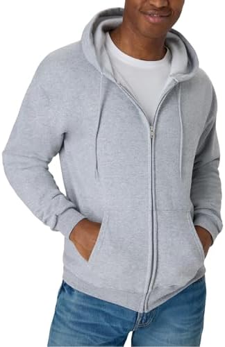 Hanes Men's Zip-up Hoodie, Ecosmart Fleece Full-zip Hoodie for Me...