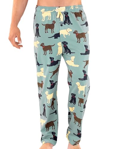 Lazy One Bear & Bigfoot パジャマパンツ、男性用セパレートボトム、ラウンジパンツ、面白い、ユーモラス, Labs ミックスパジャマパンツ, Smallの商品画像（Amazon）