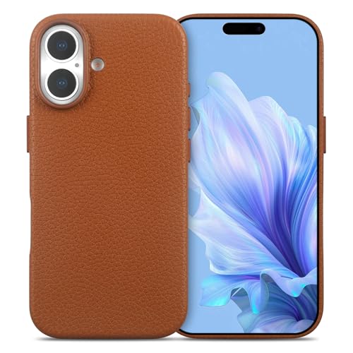 Coque cuir MagSafe iPhone 17 QUARK avec boutons métal et lunette caméra