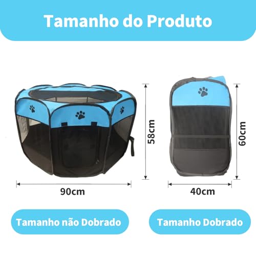 Cercadinho para Cachorros, Cercadinho Pet, Cercado Pet, Casinha para Cães e Gatos, Portátil e Dobráv