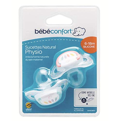 Bébé Confort Sucette Natural Physio en Silicone Bleu/Rouge Indians 6-18 Mois 2 Pièces