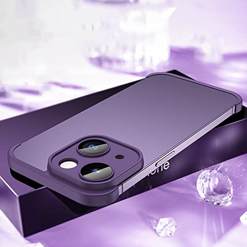 Coque silicone iPhone 14 Pro Max premium avec protection d'objectif intégrée violette