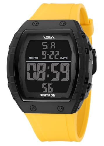 Image of V2A Digitron 2209 Tonneau Design Digital Sports Watch for Men & Boys | Alarm, Stopwatch, 12 /24H | 3 ATM Water Resistant | Luminous Display | | Sports, Fitness, Outdoor & Training| Gifts for Men & Boys