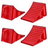 Wheel Chocks for Trailers, 4 Pack Hard Plastic RV Wheel Chocks with Handles for Easy Removal, Tire Chock for Cars Wheels, Keep Your Truck or Camper in Place