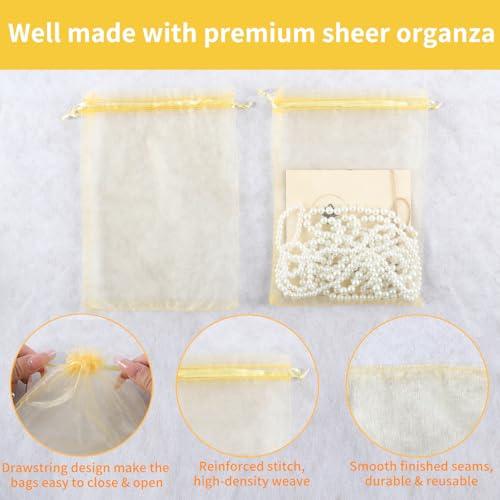 Image of Mstar Packing 100PCS Premium Sheer Organza Bags, Mix Color Wedding Favor Bags, 7.8x11.8 inch Reusable Large Mesh Bag Drawstring Jewelry Gift Bag for Party, Christmas, Makeup Organza, Wrapping Supplies