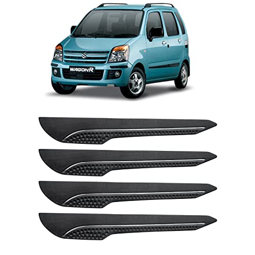 Image of AOSIS-Car Bumper Protector /Bumper Guard for Maruti Suzuki Old WagonR with Single Chrome Stripe (4-Pcs)