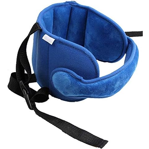 StoHua Child Head Support for Car Seats Baby Safety Head Support kit Infant Seat Neck Pillow-Adjustable Neck Support 1-4 Year Old Toddler A Comfortable Safe Sleep Solution-Blue Cover
