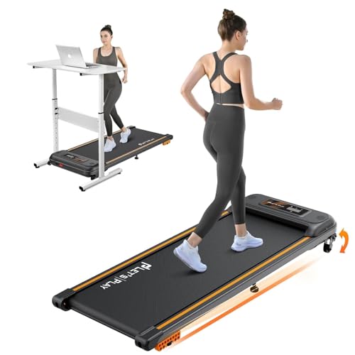 LET’S Play SWPAD 4HP Peak Walking Pad for Home Use | Under Desk Walking Pad Tredmill with Widest Running Surface, 8% Manual Incline,110KG Weight Capacity, BT Speaker, (No Assembly Required)