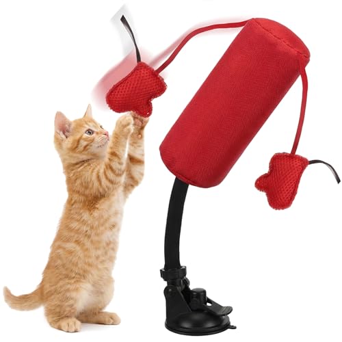 Vertintong 1 Pcs Cat Punching Bag with Boxing Gloves Filled with Catnip Punching Bag Play Gym Action Indoor Kitten Exercise and Fun Activity