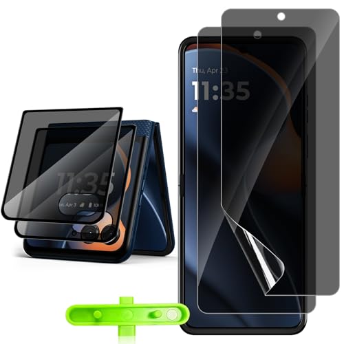 HeeYeal [2 + 2 Piezas Privacidad Protector de Pantalla para Motorola Razr 60 5G, 9H Dureza Cristal Templado + TPU Flexible Anti Arañazos Película Protectora para Motorola Razr 60 5G