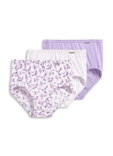 Image of Jockey Women's Underwear Plus Size Elance Brief - 3 Pack, Digital Lavender /Dream Dot Purple /Leaf Dance Purple, 11