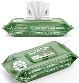 Pippa & Max Compostable Dog Wipes - Biodegradable Pet Wipes for Full Body, Eyes, Ears, Bum & Paws - 100 Sensitive Grooming Wipes for Dogs, Puppies & Cats (Fragrance-Free