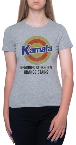 Newtee Kamala Harris 2024 Election T-Shirt À Manches Courtes Gris À Col Rond pour Femme