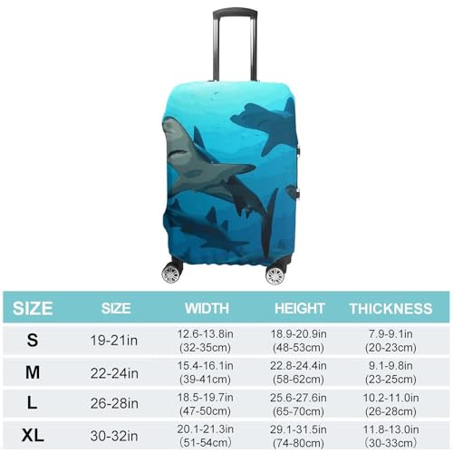 Hammerhead Sharks Printed Luggage Cover Protector, Fits 18-32 Inch Luggage2