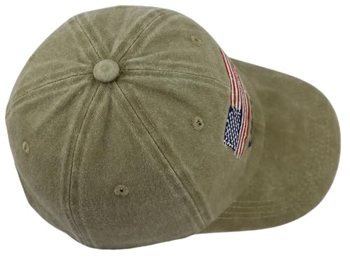 Image of American Flag Hats for Men Women, Embroidered Adjustable Cotton USA Baseball Cap